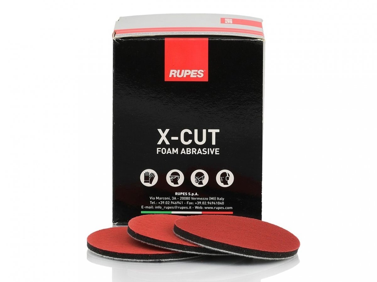 Box of 20 RUPES X-Cut 3-inch sandpaper discs for all sanding and surface preparation applications.