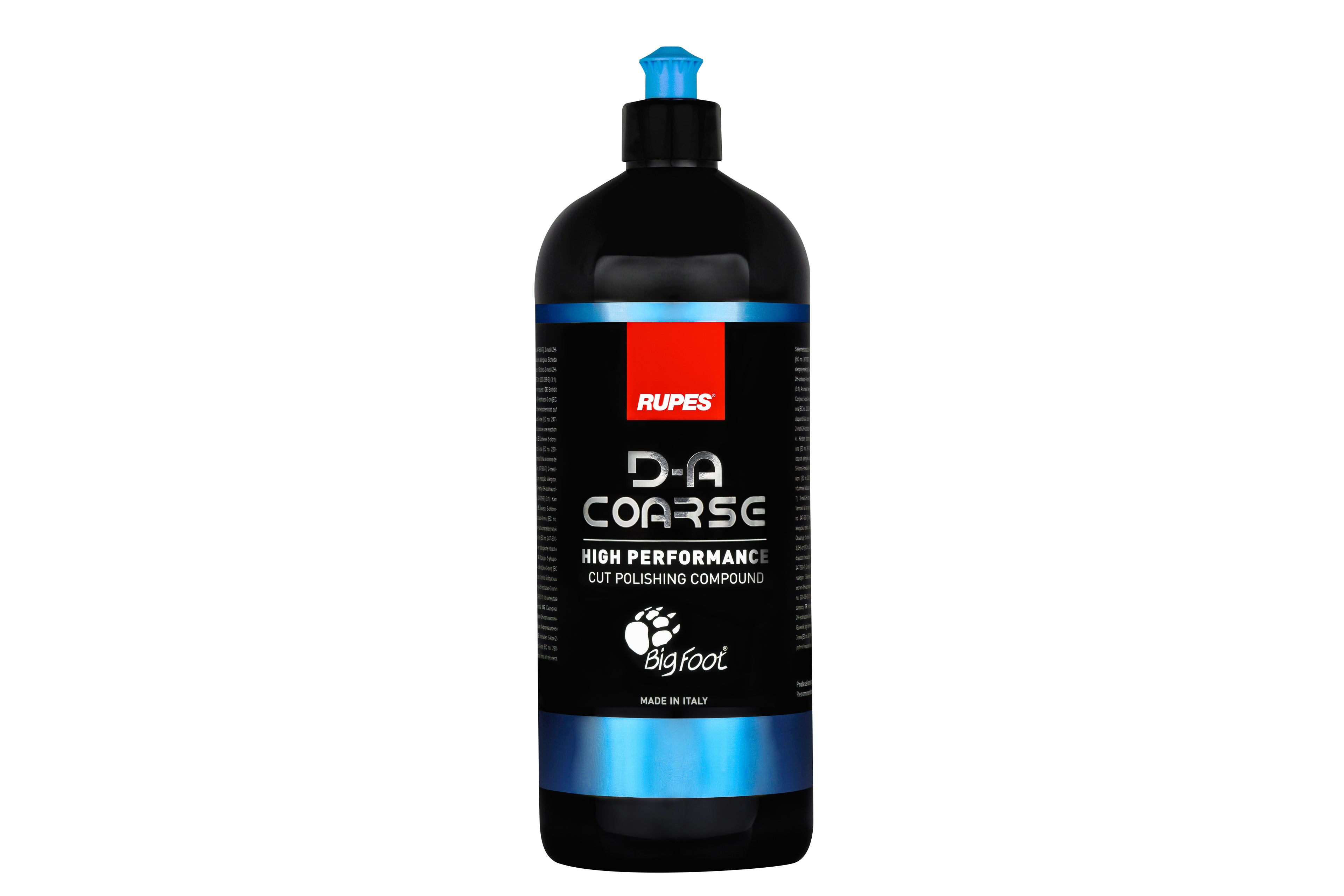1L bottle of RUPES D-A COARSE High Performance Cut Polishing Compound for quick cutting and effective defect removal.