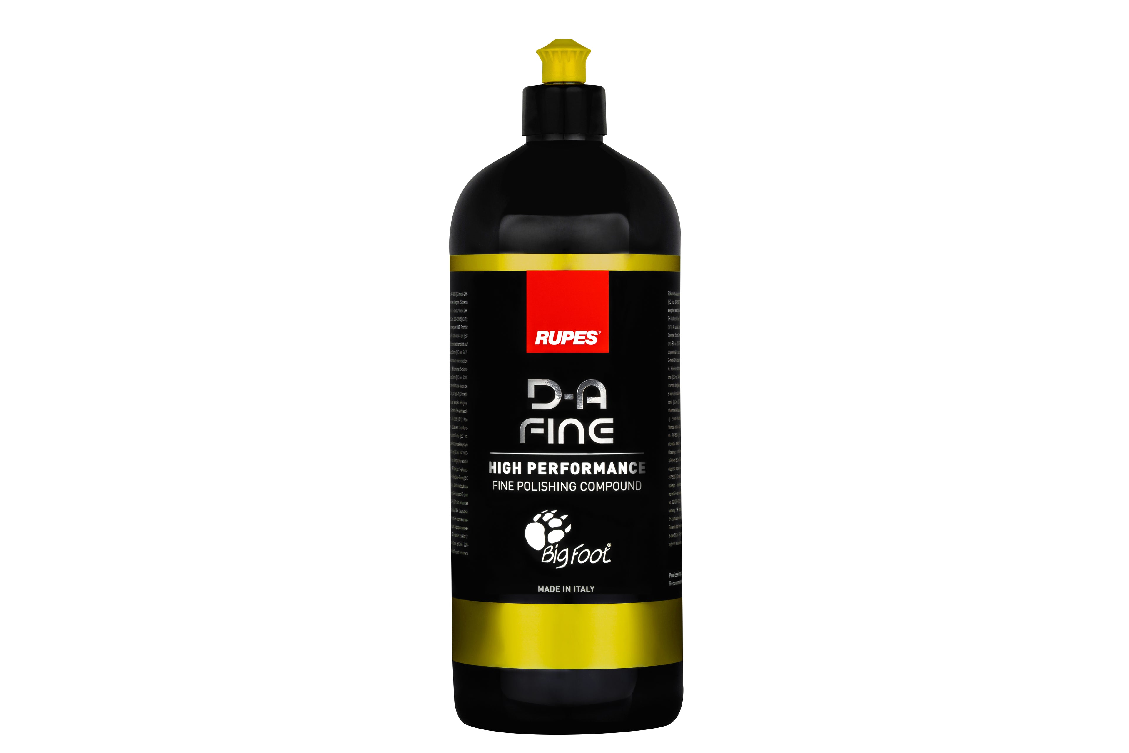 1L bottle of RUPES D-A FINE High Performance Fine Polishing Compound with excellent defect removal and a high finish quality.