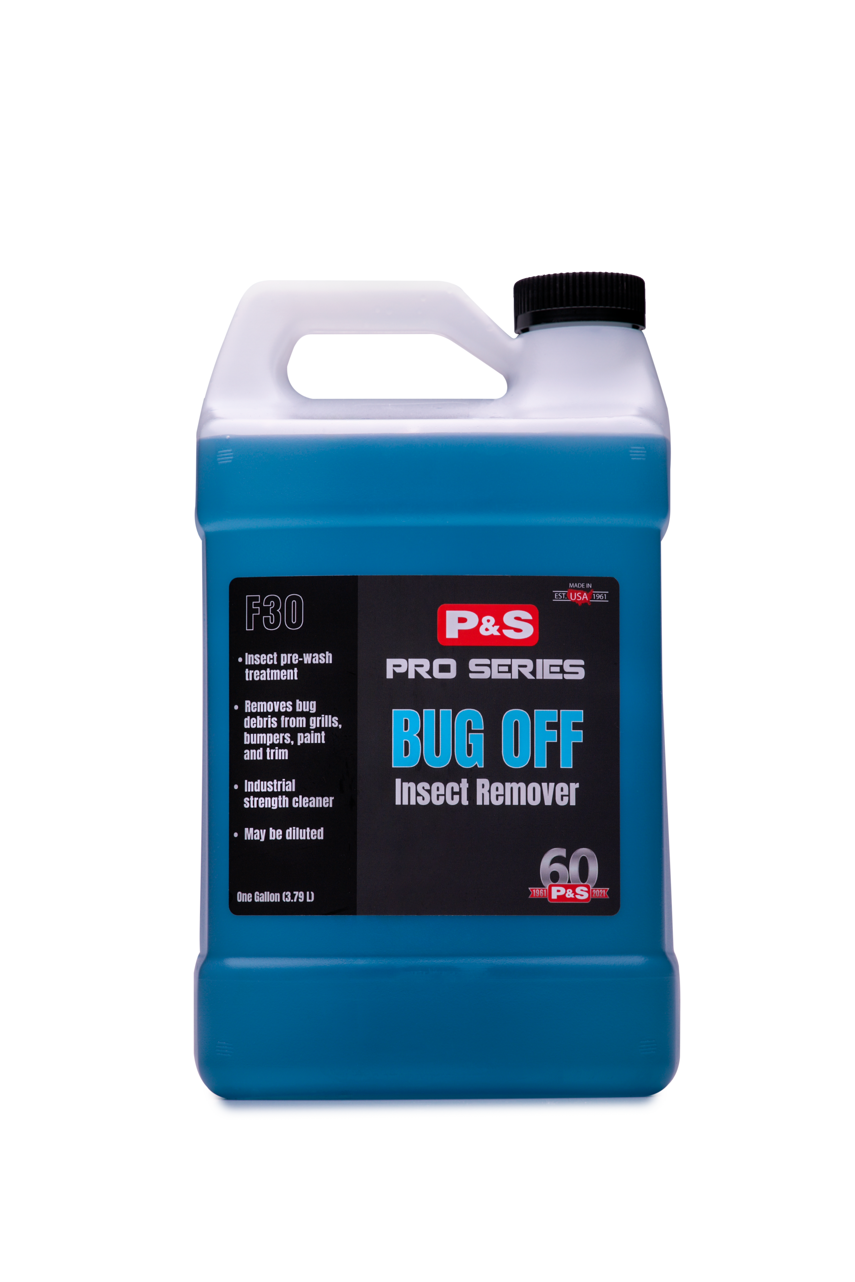 One-gallon jug of P&S Bug Off Insect Remover, a powerful pre-wash treatment that breaks down bug remains on paint and trim.