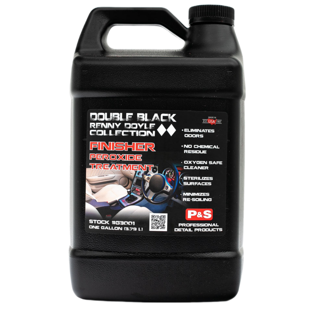 One-gallon jug of P&S Finisher Peroxide Treatment, an oxygen-safe cleaner for final stain removal and sterilization.