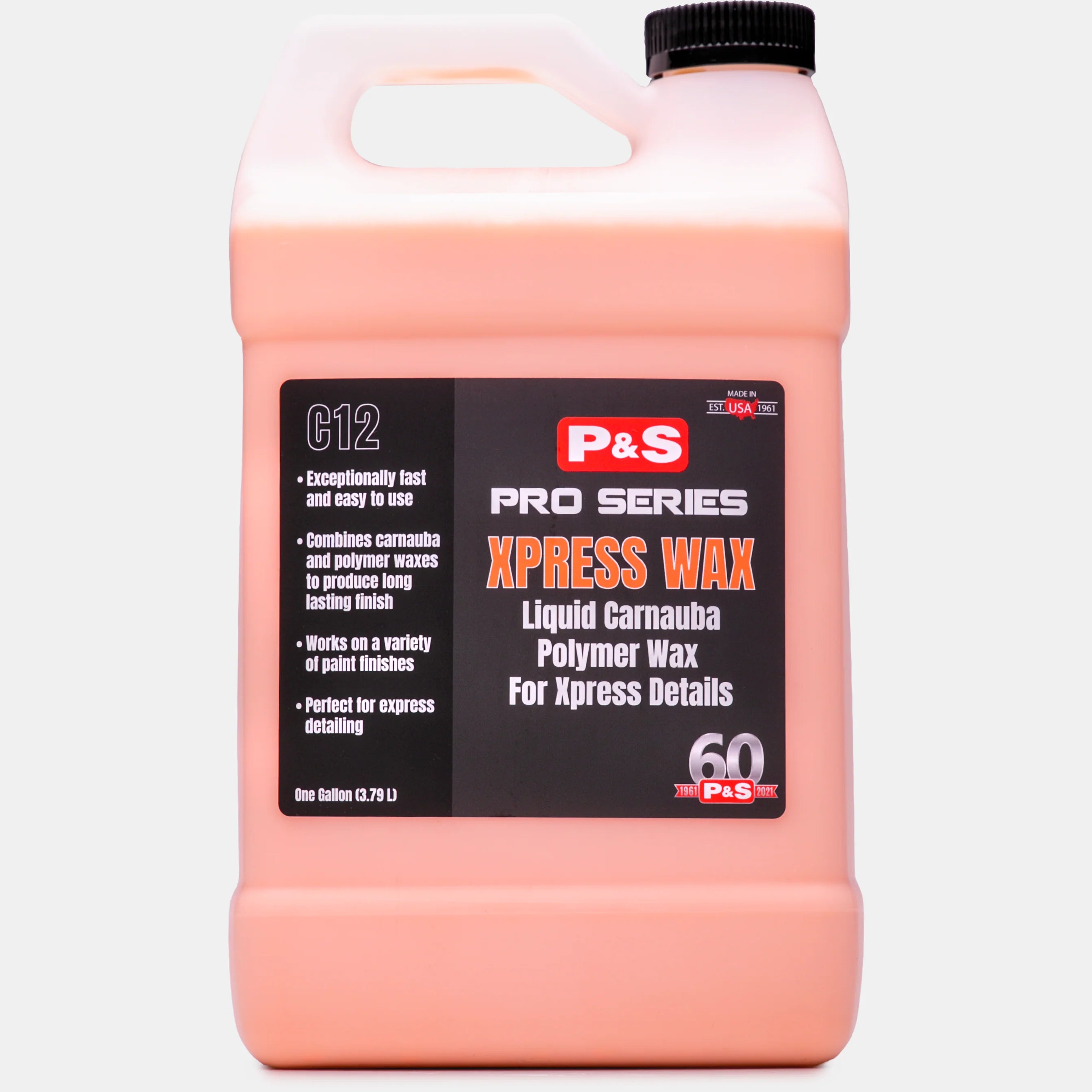 One-gallon jug of P&S Xpress Wax, a unique blend of carnauba and polymer waxes for lasting shine and protection.