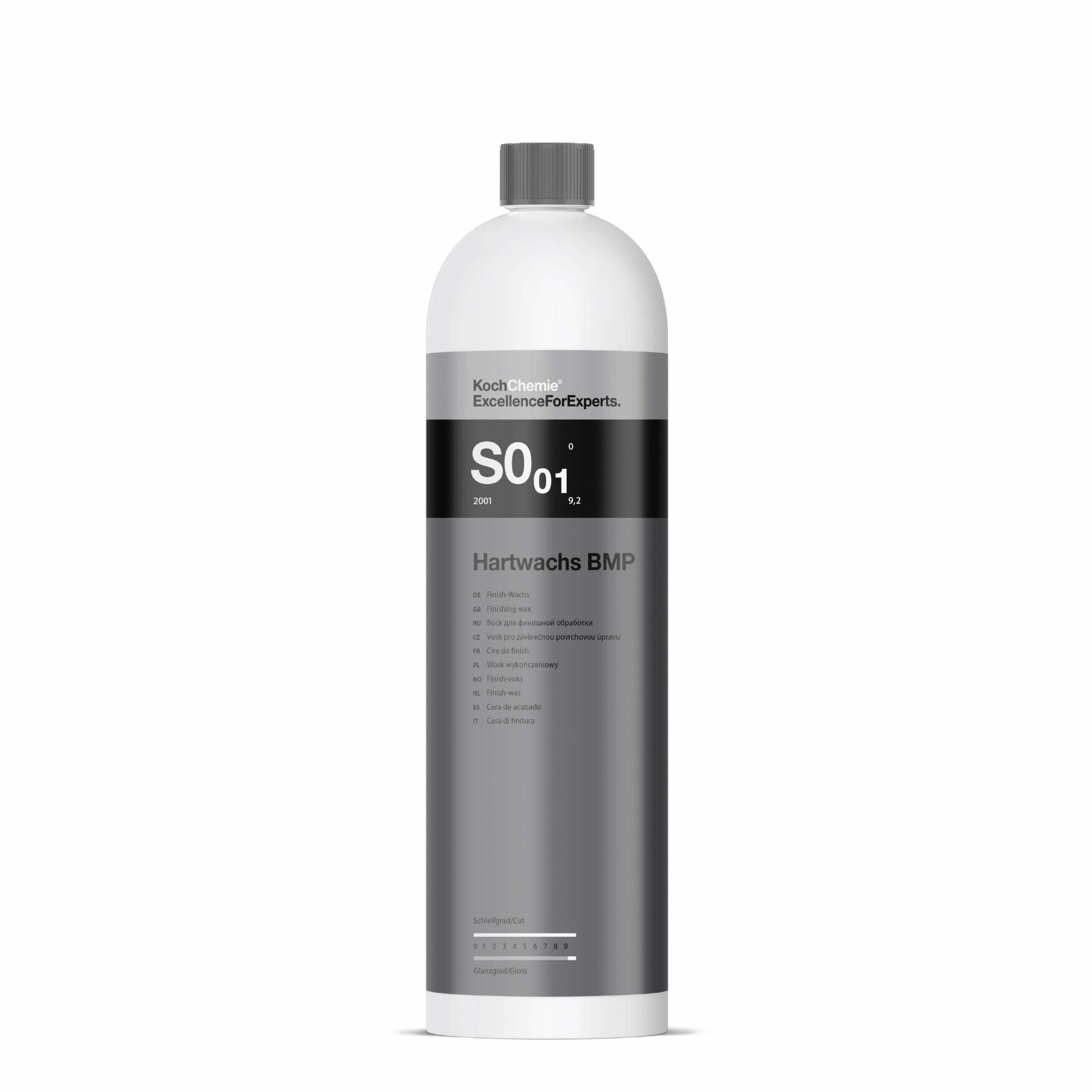 Koch-Chemie Hartwachs BMP S0.01 bottle, a high-gloss sealant for long-lasting vehicle paint protection.