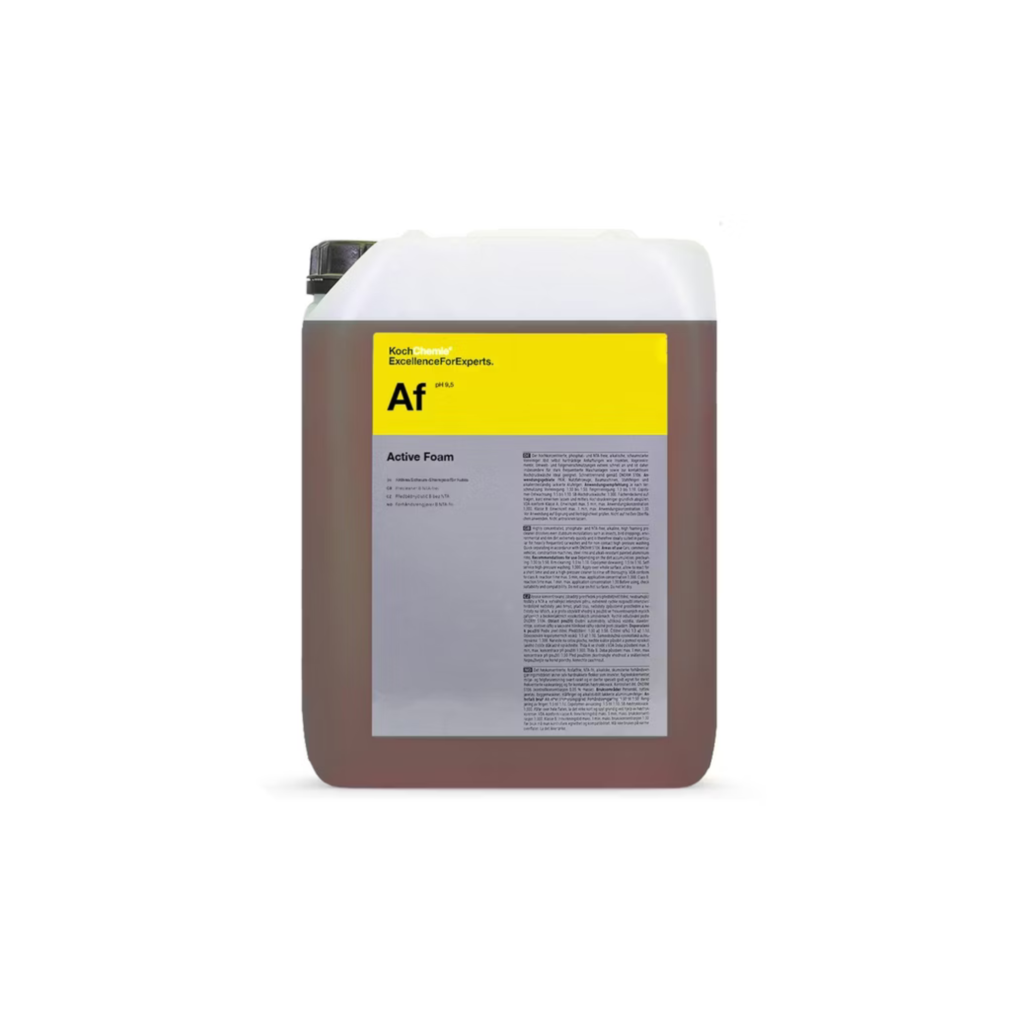20L Koch-Chemie Active Foam: highly concentrated, NTA- & phosphate-free foam with strong aroma for all carwash types.