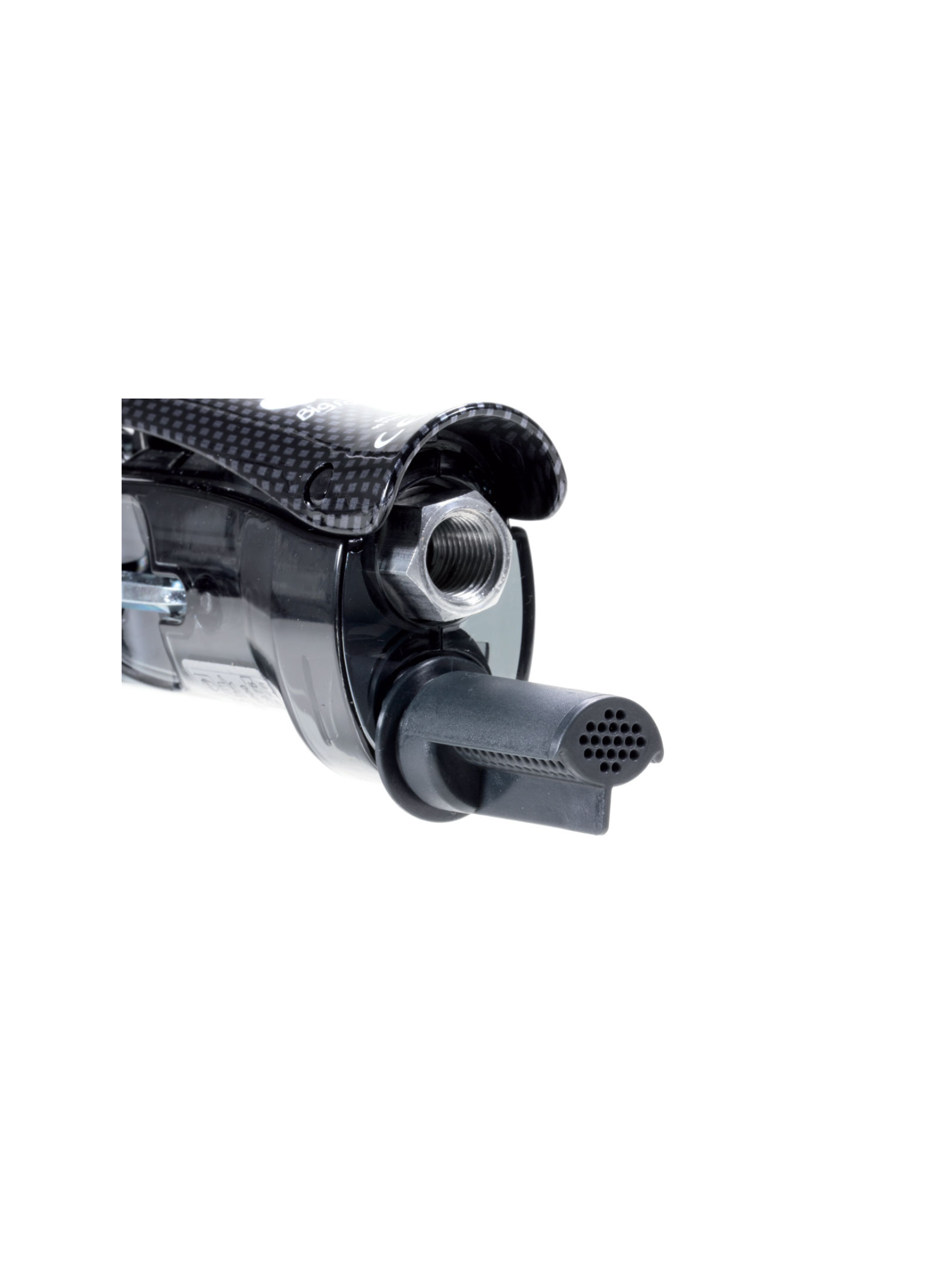 Base of RUPES LHR75 showing the swiveling air outlet silencer for low sound levels without reducing performance.