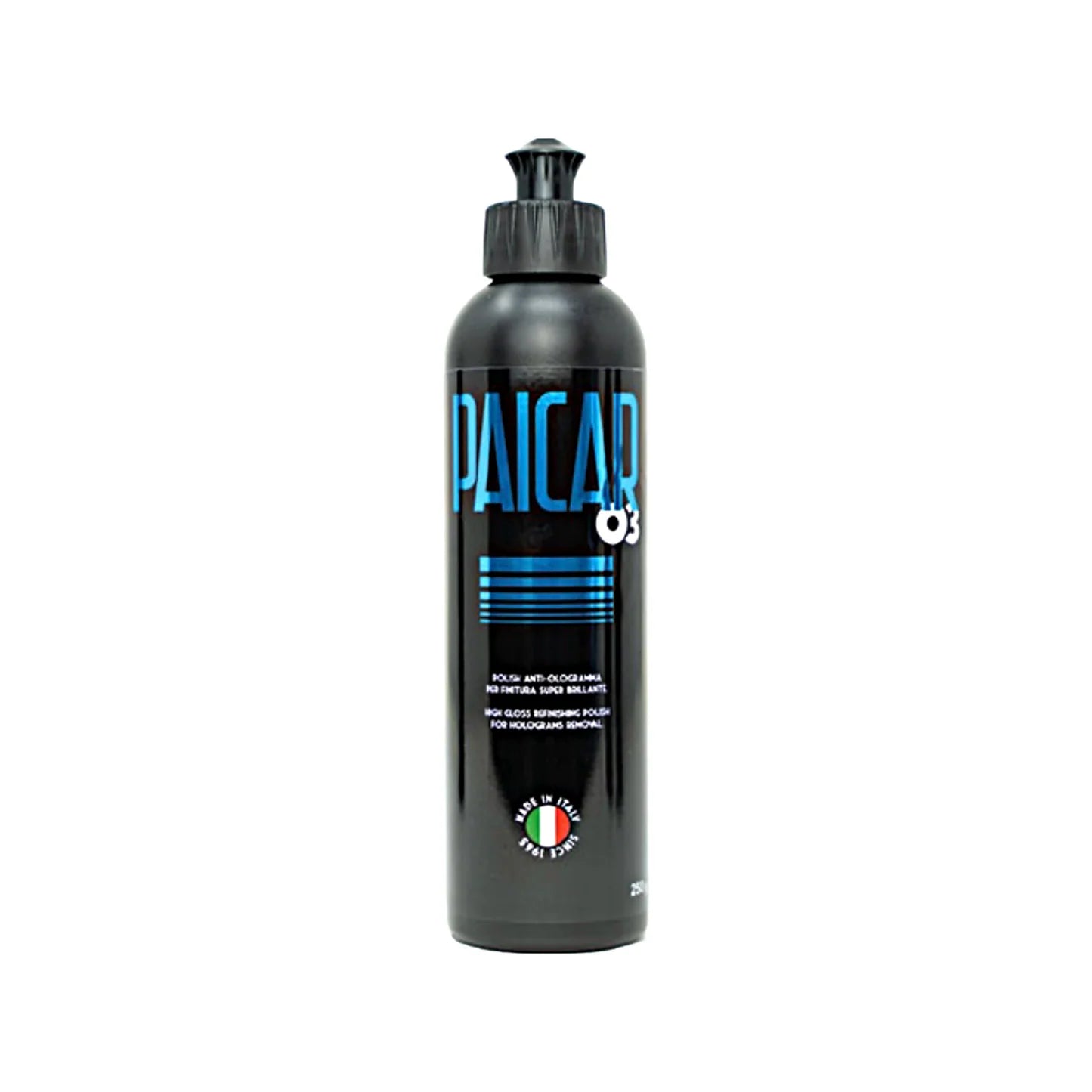 8 oz bottle of PAICAR 03 Finish Polishing Compound with a highly concentrated formula for a first-class gloss.