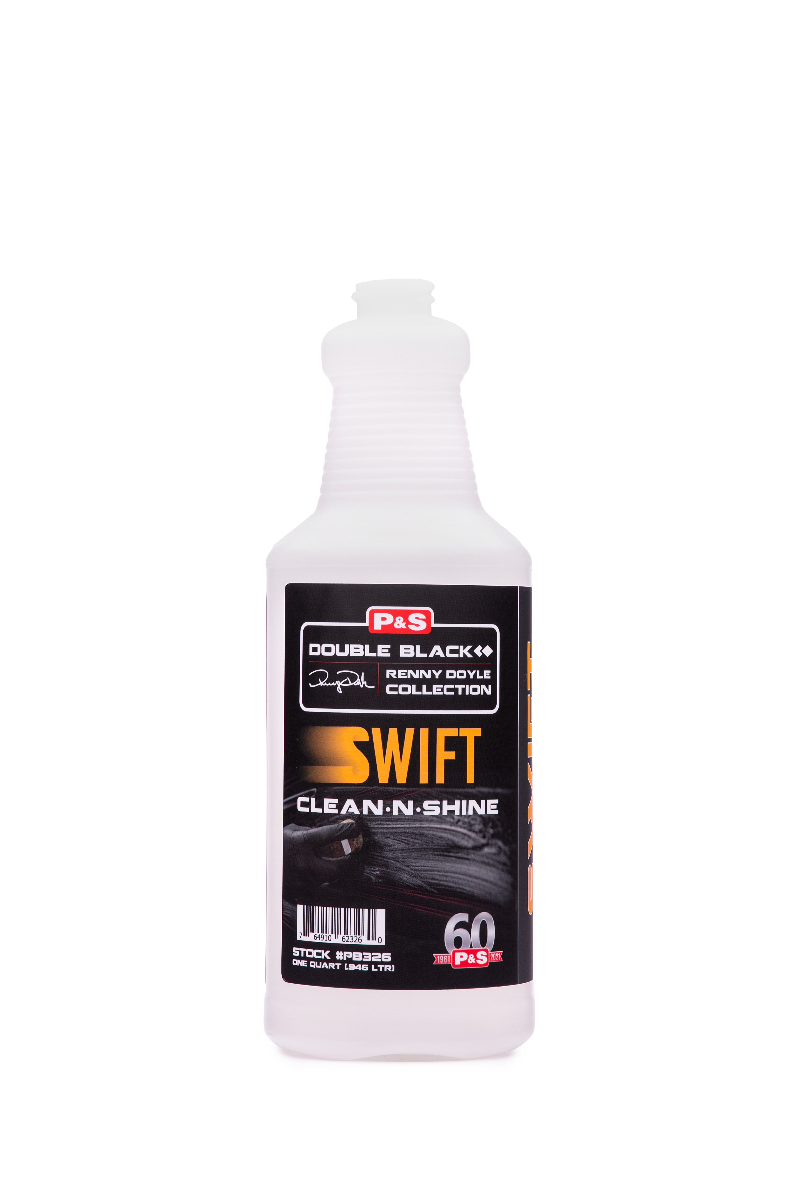 32 oz bottle of P&S SWIFT Clean & Shine, an effective cleaner that leaves surfaces with a conditioned dressed appearance.