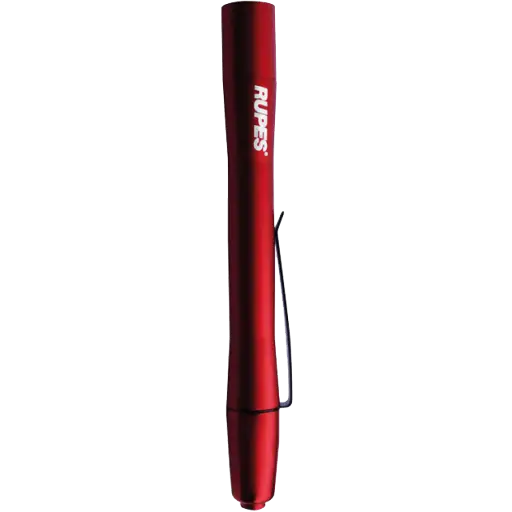 Rupes LL 150 Swirl Finder Pen Light with bright LED, adjustable focus, pocket clip, and slim design for easy carry.