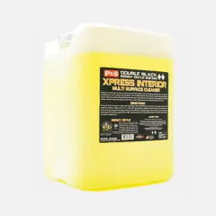 Five-gallon jug of P&S Xpress Interior Cleaner that leaves surfaces feeling clean and free of any residue.