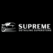 Supreme Detailing Superstore logo with car silhouette on black background