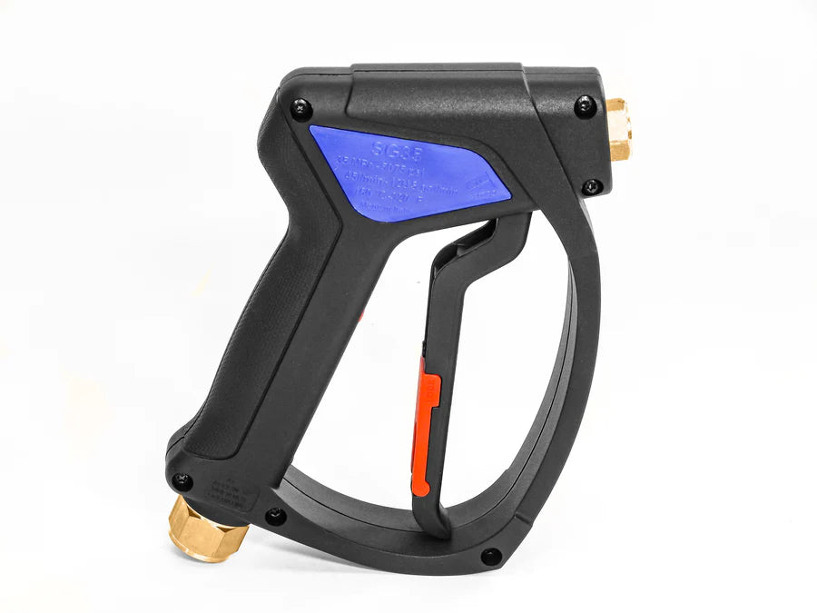 MTM Hydro SG35 Spray Gun with stainless steel quick-connects, rated up to 5,000 PSI.