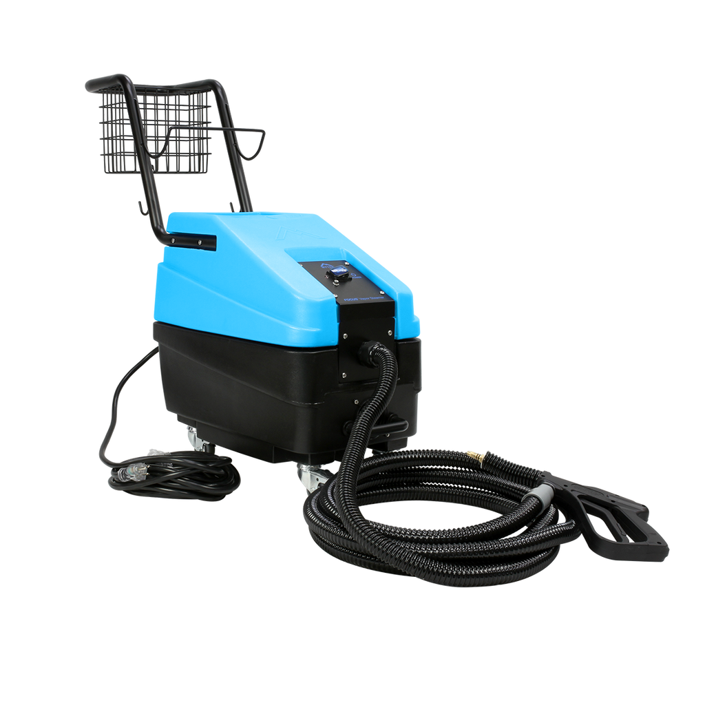 Mytee 1600 Focus Vapor Steamer designed with an easy-push handle for easy transportation.