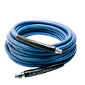 MTM HYDRO HOSE SMOOTH 3/8" X 50' hose rated for 4,000 PSI, ideal for high-pressure cleaning with a sleek outer finish.