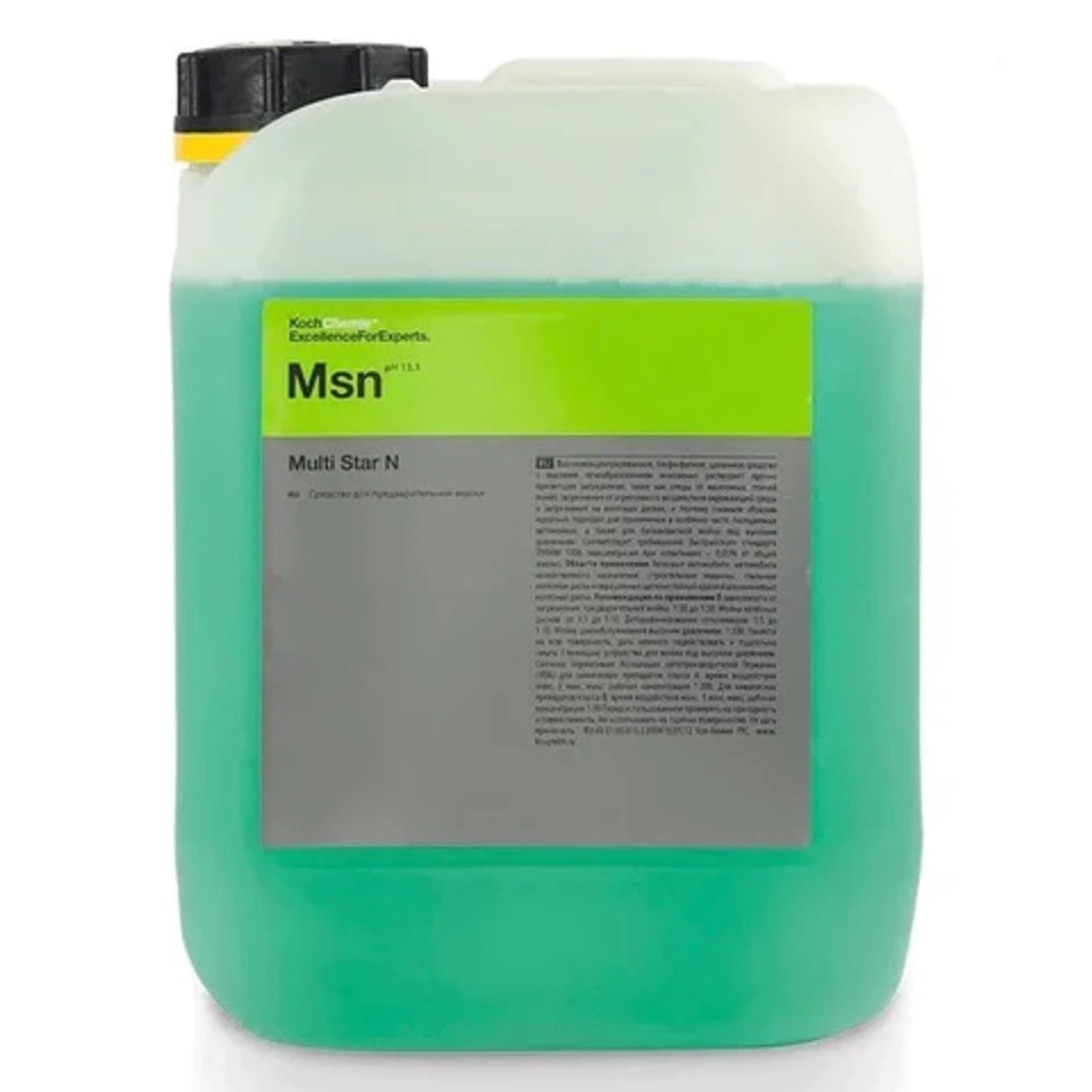 Koch-Chemie Multi Star N: high-foaming, alkaline pre-cleaner for cars/trucks, removing tough dirt with corrosion protection.