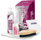 GYEON Q²M Leather Set Strong: two-step system for deep cleaning and durable matte protection of leather surfaces.