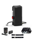 IK Battery compressor, 18V rechargeable unit that quickly pressurizes sprayers up to 36 PSI with continuous airflow.
