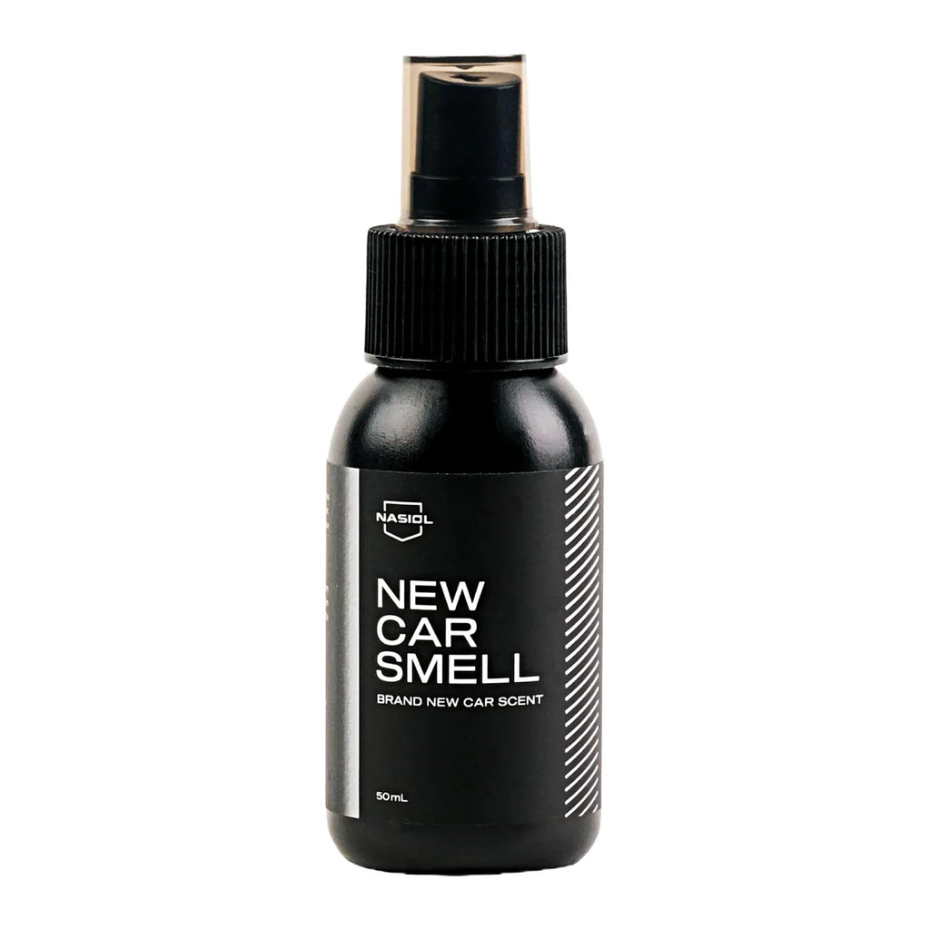 50mL bottle of Nasiol New Car Smell, a long-lasting essence that adds a new car scent to any vehicle regardless of age.