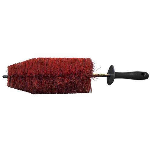 Big EZ Detail Brush features flexible bristles for safely cleaning wheels, barrels, spokes, and hard-to-reach areas.