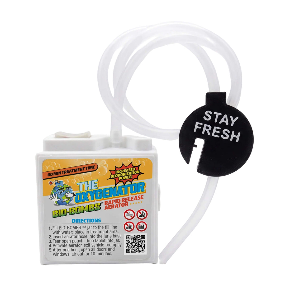 Bio-Bombs Oxygenator Aerator – a compact, powerful, easy-to-use device for maximizing the power of chlorine dioxide gas.