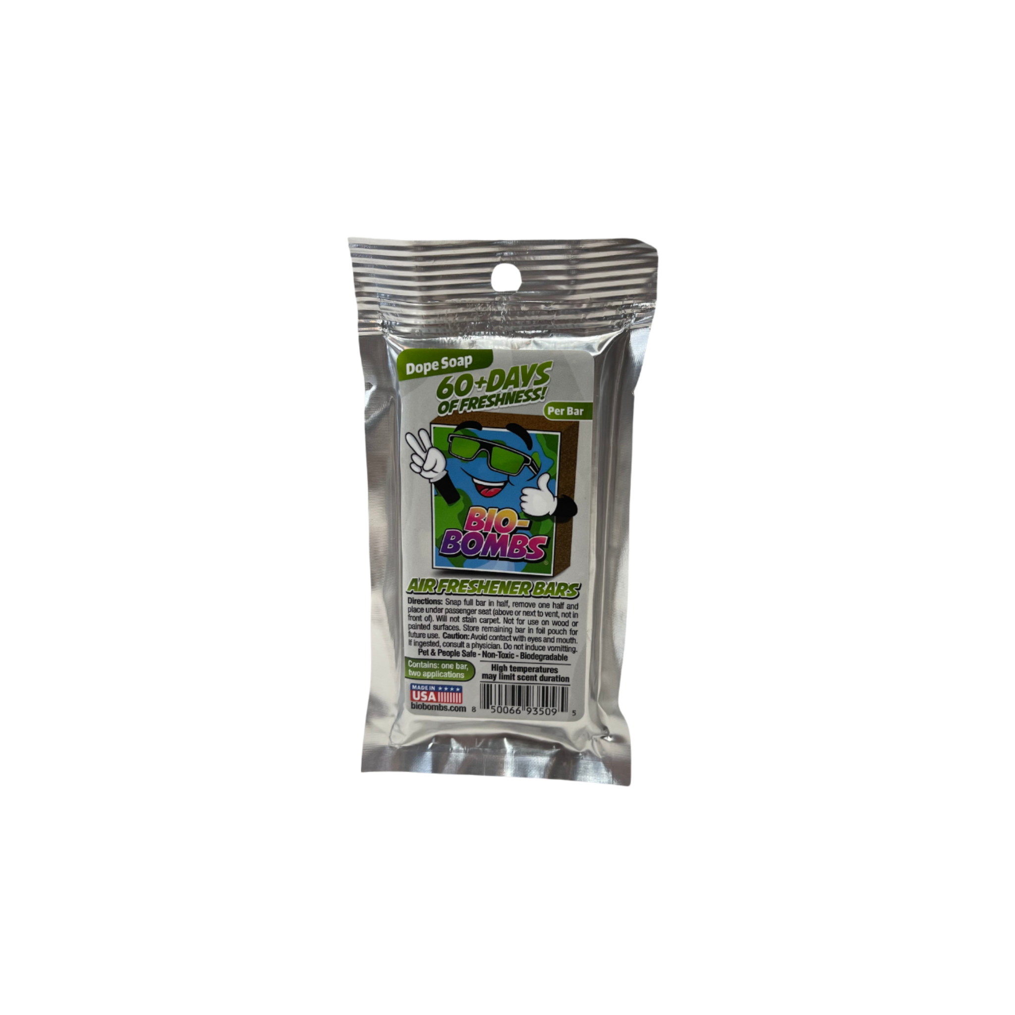 Bio-Bombs Air Freshener Bar in Dope Soap scent – a crisp citrus blend with smooth cedarwood undertones.