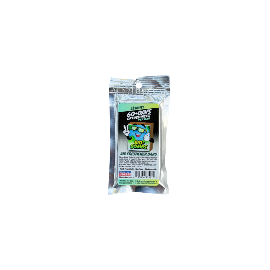 Bio-Bombs Air Freshener Bar in Le Mint scent - cool minty freshness and subtle herbal and citrus notes.