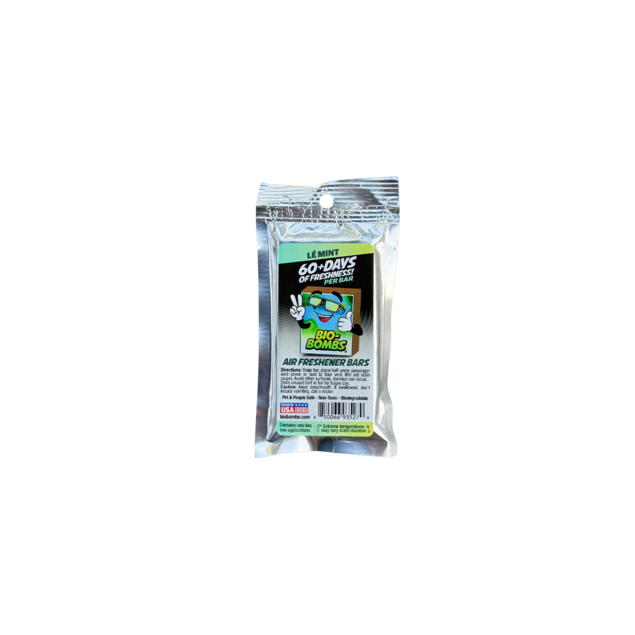 Bio-Bombs Air Freshener Bar in Le Mint scent - cool minty freshness and subtle herbal and citrus notes.