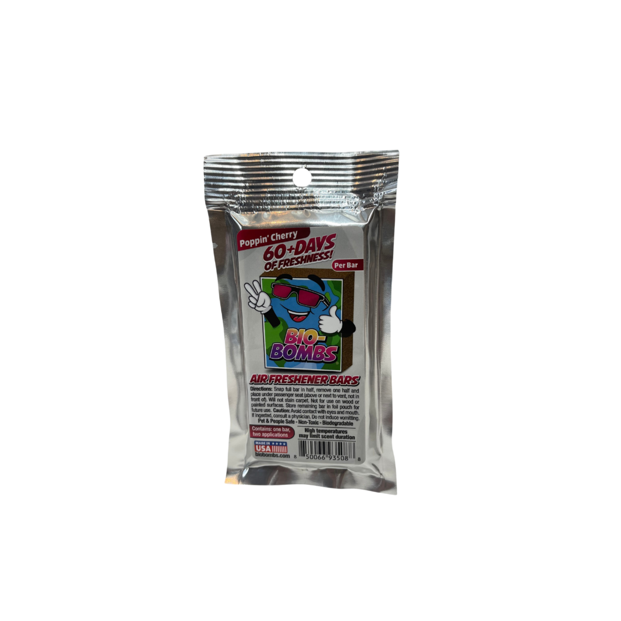 Bio-Bombs Air Freshener Bar in Poppin' Cherry scent - a bold berry blend with wild cherry vibes.
