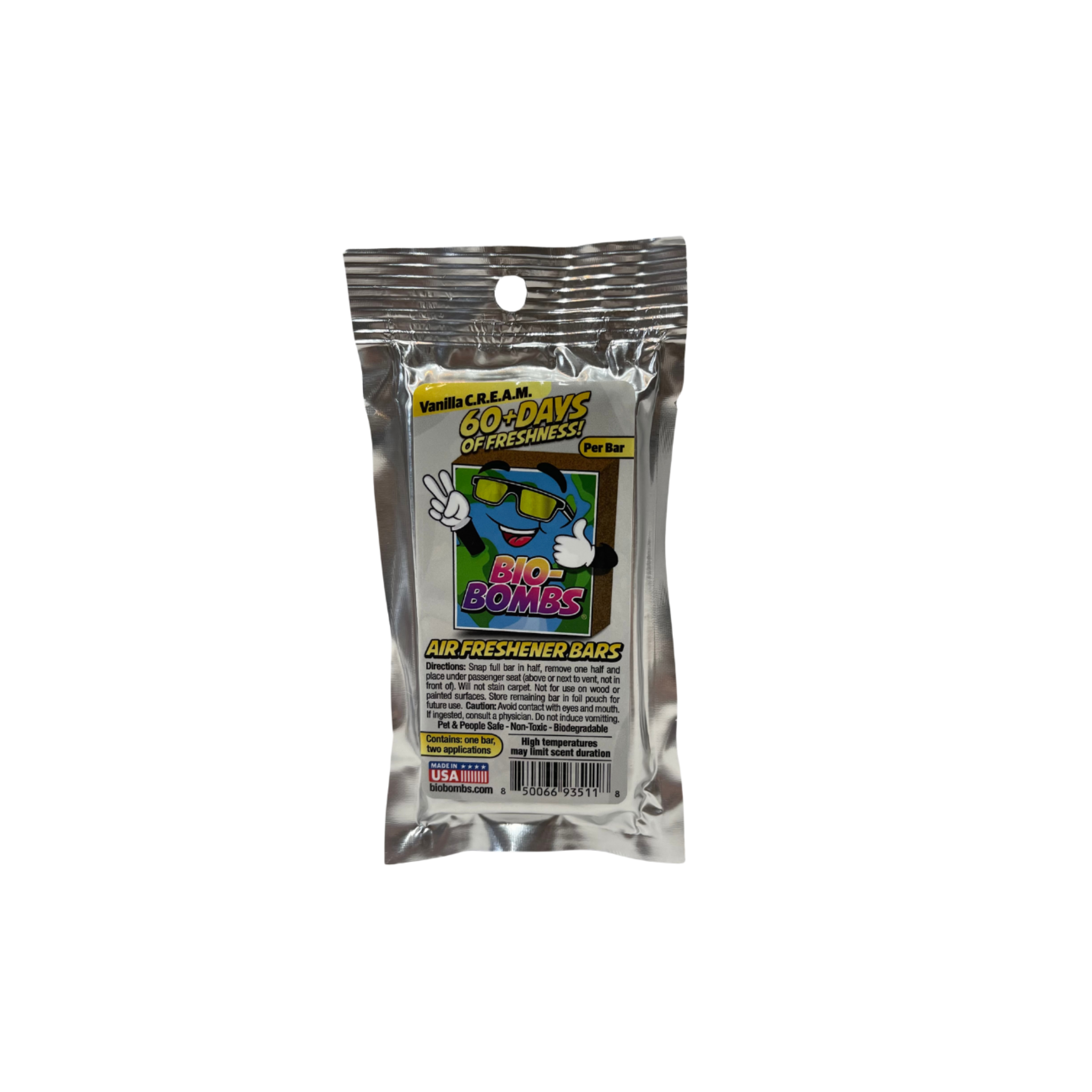 Bio-Bombs Air Freshener Bar in Vanilla C.R.E.A.M. scent - classic vanilla with ‘93-era attitude.