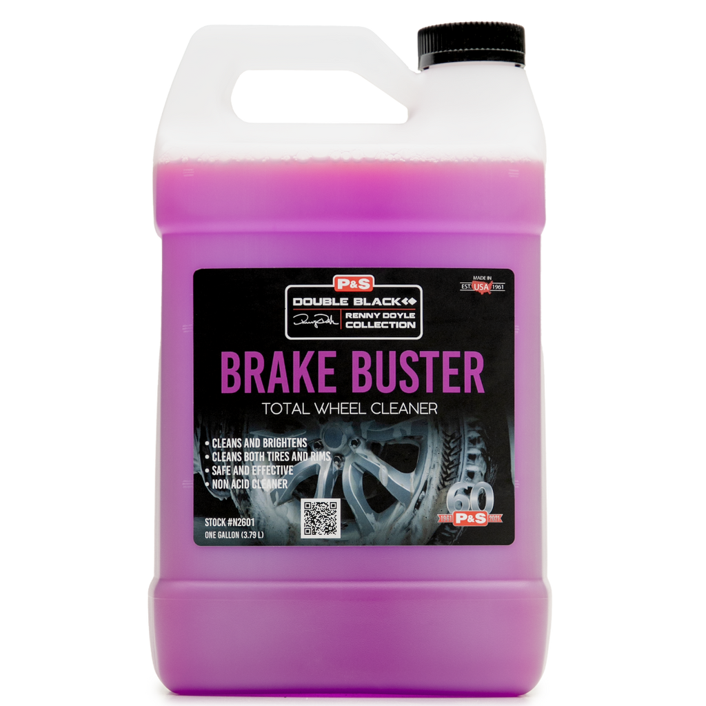 One-gallon jug of P&S Brake Buster, a purple wheel and tire cleaner that safely cleans and brightens all wheels.