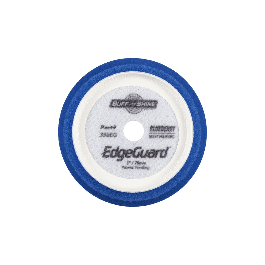 Buff and Shine EdgeGuard Foam Pad Blueberry Heavy Polishing foam pad designed for heavy polishing and paint correction.