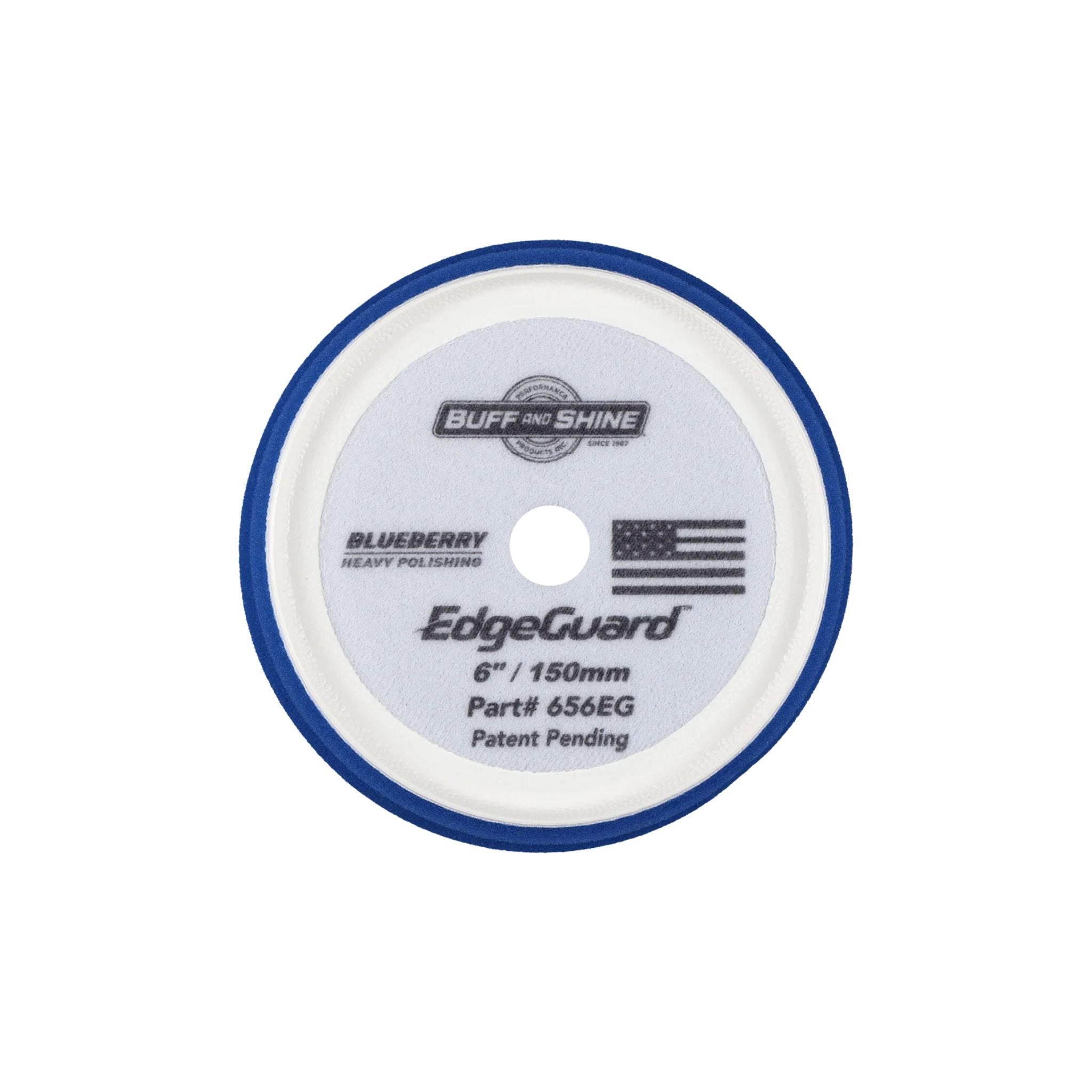 Buff And Shine EdgeGuard Foam Pad Blueberry Heavy Polishing foam pad designed for heavy polishing and paint correction.