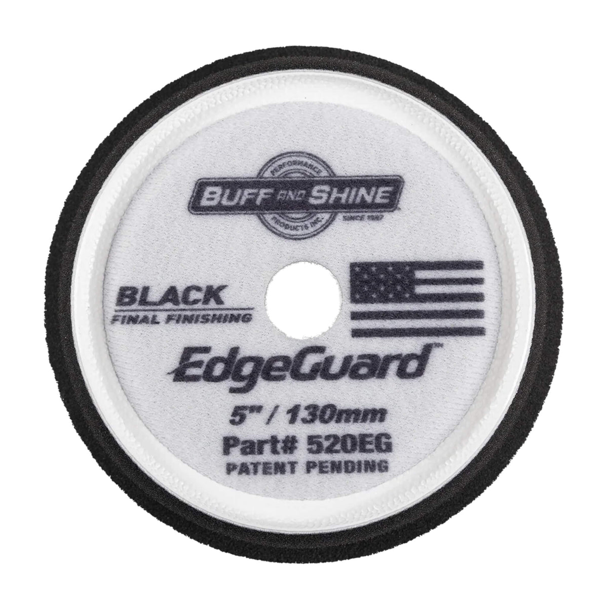 Buff & Shine EdgeGuard Black Finishing Foam Pad maximizes gloss and evenly applies waxes or sealants on delicate paint.