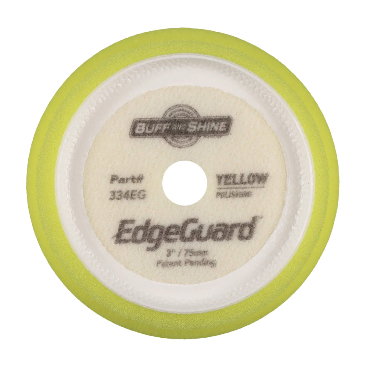 Buff & Shine EdgeGuard Yellow Polishing Foam Pad removes light defects and haze while its raised edge shields paint.