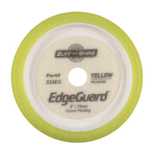Buff & Shine EdgeGuard Yellow Polishing Foam Pad removes light defects and haze while its raised edge shields paint.