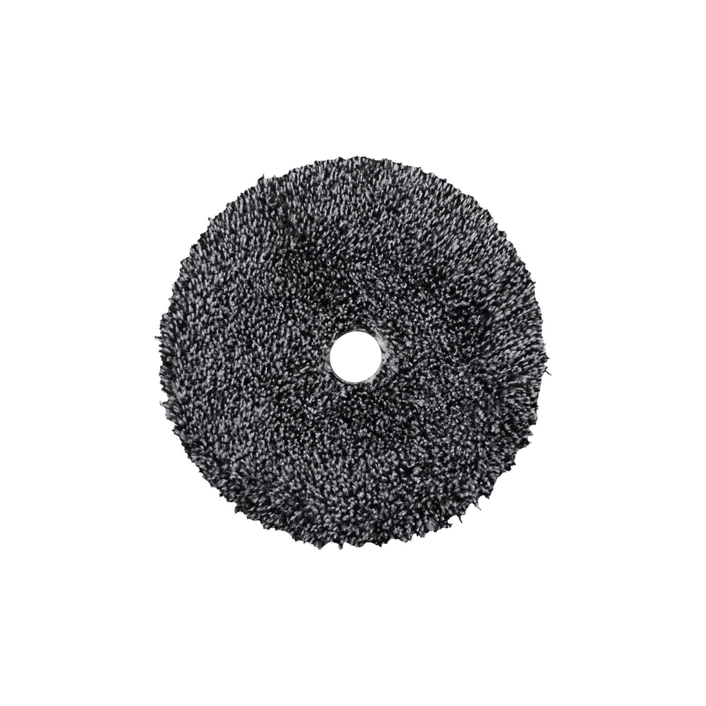 Buff and Shine URO Fiber black and white cutting pad for aggressive paint correction and defect removal.