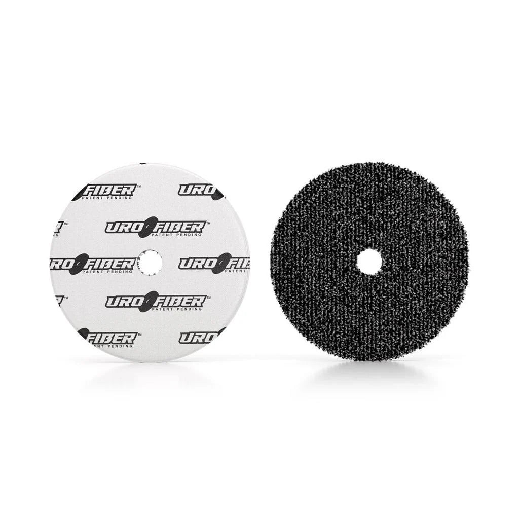 Buff and Shine URO Fiber Black and White Cutting pad with dual microfiber blend for fast correction and high-gloss finish.