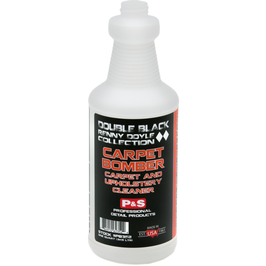32 oz bottle of P&S Carpet Bomber which uses citrus power to lift and dissolve dirt effectively.