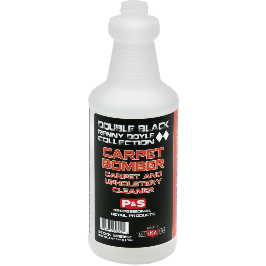 32 oz bottle of P&S Carpet Bomber which uses citrus power to lift and dissolve dirt effectively.