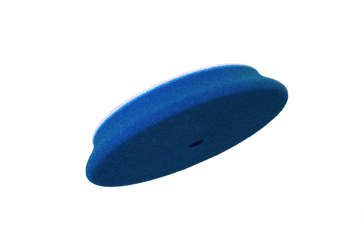 Angled view of RUPES D-A COARSE Cutting Foam Pad with the new contoured edge for increased stability and control over curves.