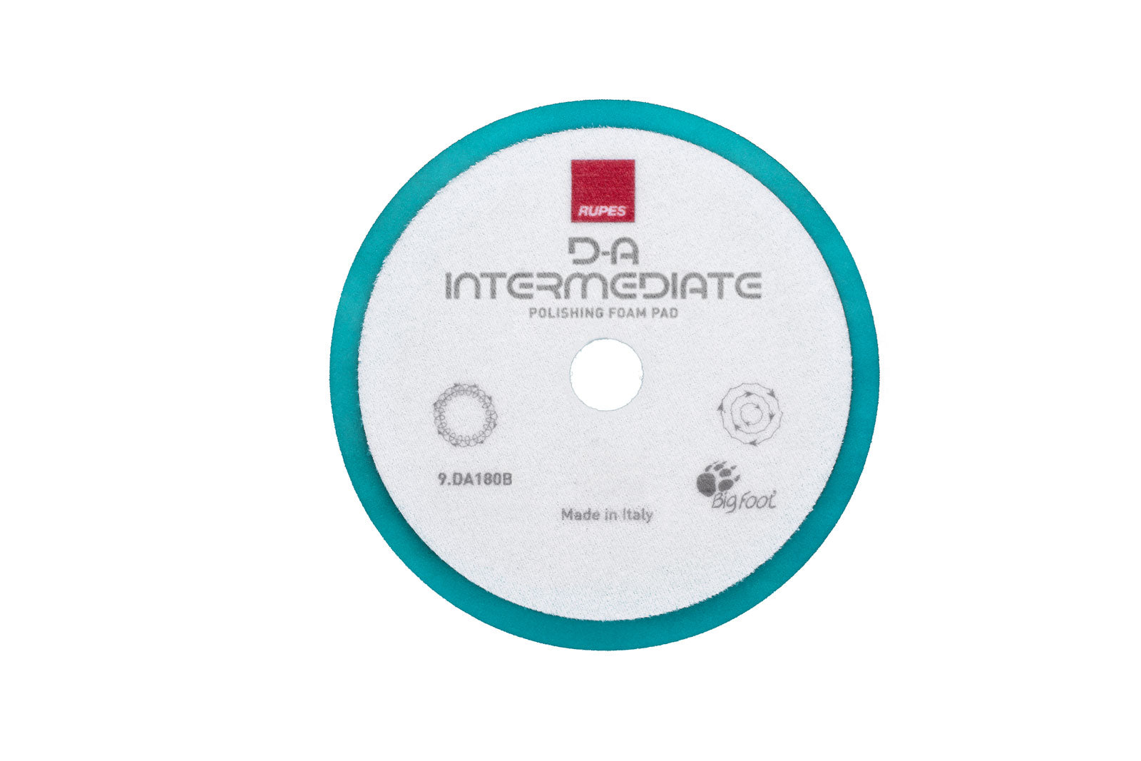 Back view of RUPES D-A INTERMEDIATE Foam Polishing Pad designed for use with any dual action polisher.