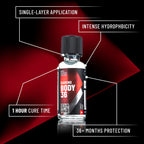 Detailed view of Diamond ProTech Diamond Body 36, a single-layer coating with a 1 hour cure time and intense hydrophobicity.