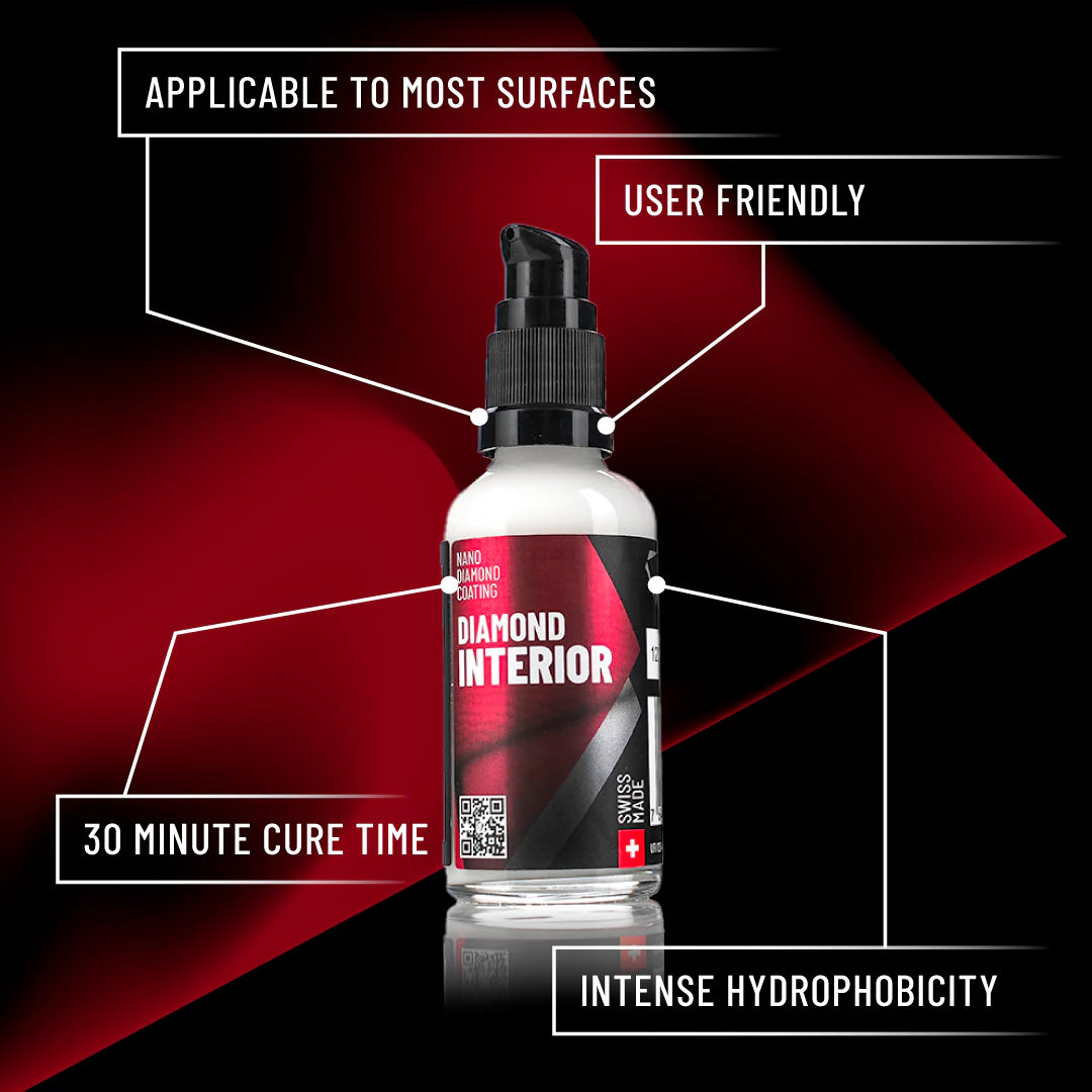 Detailed view of Diamond ProTech Diamond Interior, applicable to most surfaces and with a 30 minute cure time.