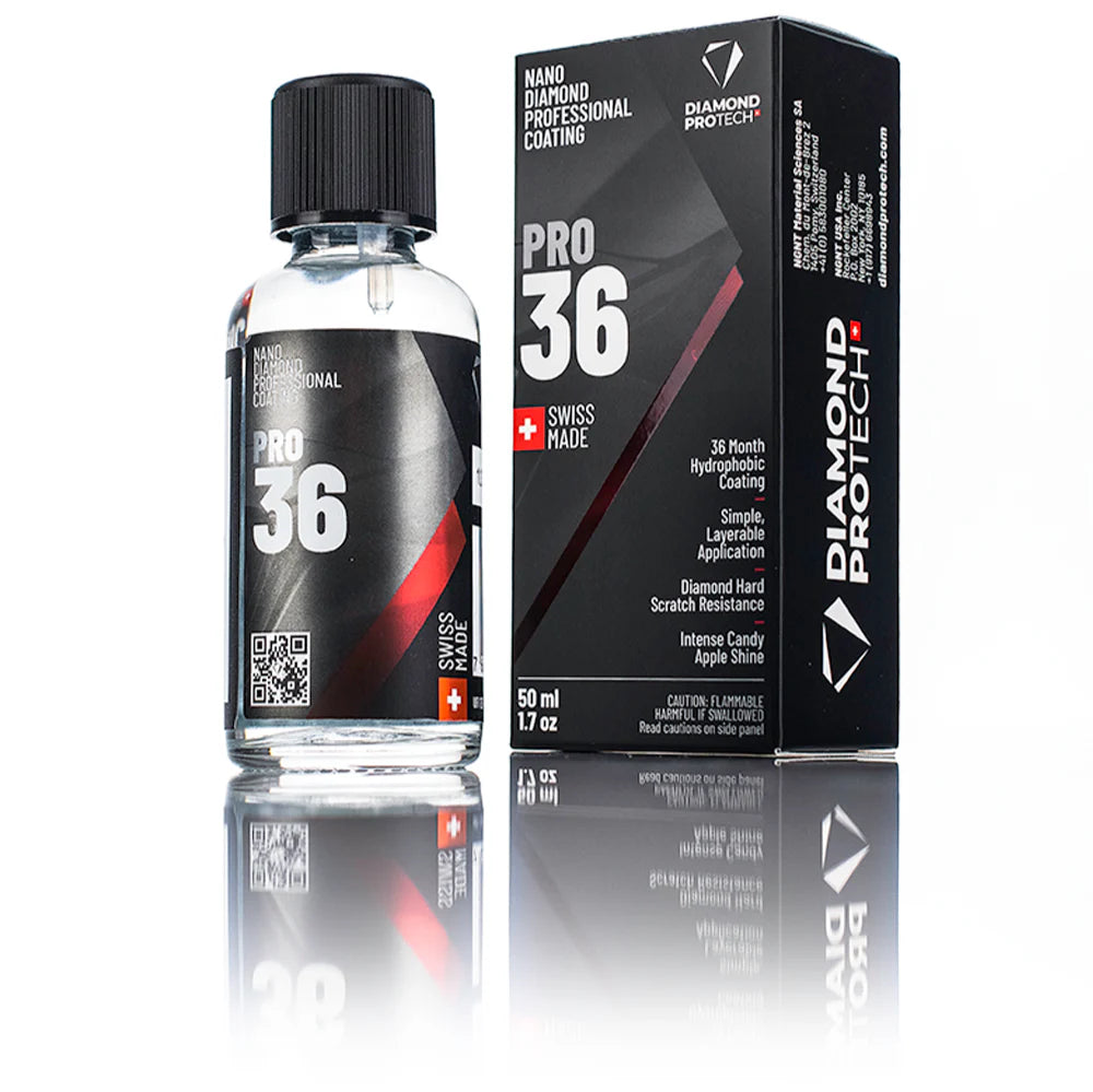 Diamond ProTech PRO 36 coating formulated with nanodiamonds for intense shine and protection lasting up to 3 years.