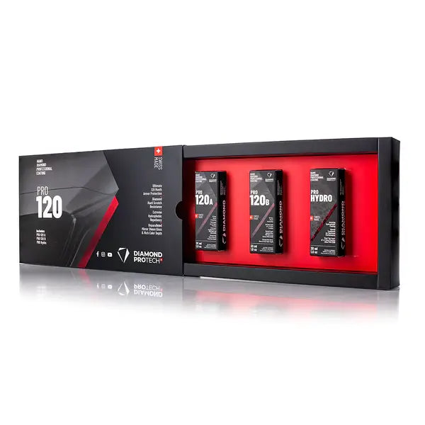 Diamond ProTech PRO 120 shown as the multiproduct box with two base layers and a hydrophobic top layer.