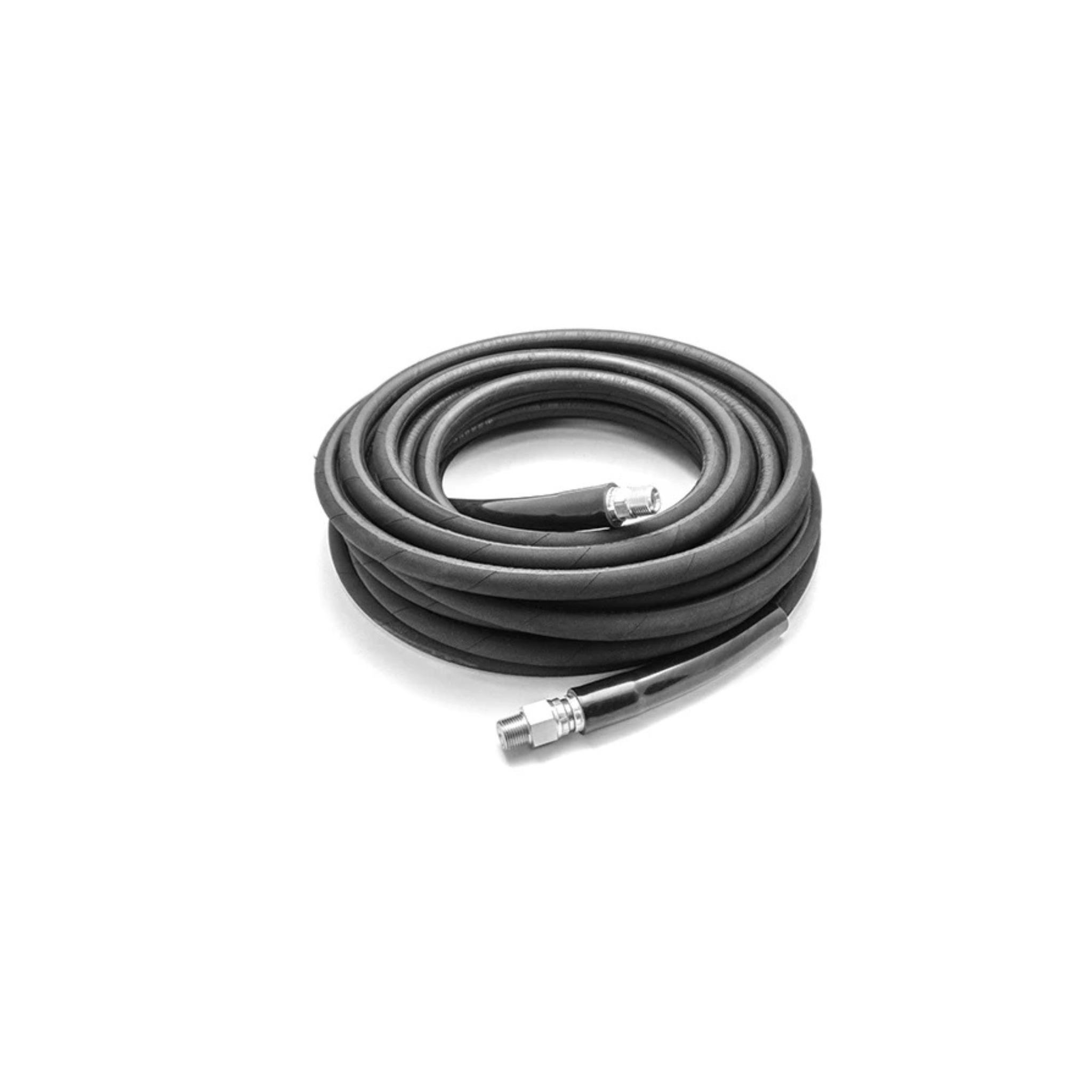100 Foot Pressure Washer Hose from MTM called Dirt Killer. Safe for up to 4000 PSI.
