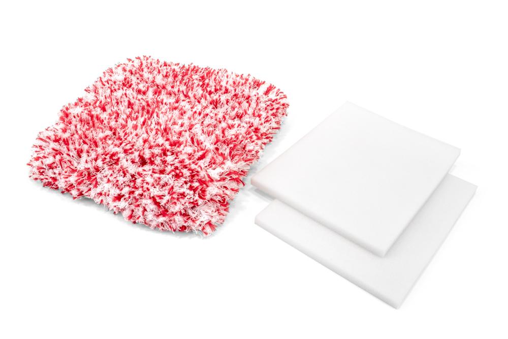 Autofiber Dragon Hybrid Car Wash Sponge Mitt Pad with removable foam layers for adjustable thickness and versatile use.