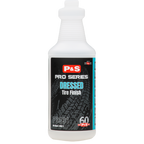 32 oz bottle of P&S Dressed Tire Finish, a safe and non-hazardous alternative to traditional silicone-based dressings.