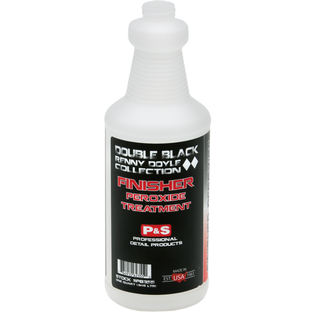 32 oz bottle of P&S Finisher Peroxide Treatment that eliminates odors and stains without leaving any residue behind.