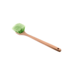 Bamboo brush with green bristle head on a white background