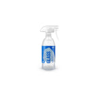 Gyeon QM Glass cleaning spray bottle with blue label on a white background